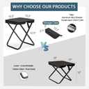KOKSRY Camping Stool, Portable Folding Stool, Aluminum Ultralight Backpacking Stool Suitable for Outdoor Gardening and Beach Hiking Fishing (Black, 16 High)