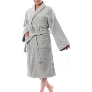 Alpine Swiss Blair Womens Cotton Terry Cloth Bathrobe Shawl Collar Velour Spa Robe (Gray, XL)