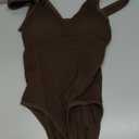 OQQ Womens Tummy Control One Piece Swimsuit  Crinkle Textured Swimwear Full Coverage Slimming Bathing Suit (Small, Darkbrown)