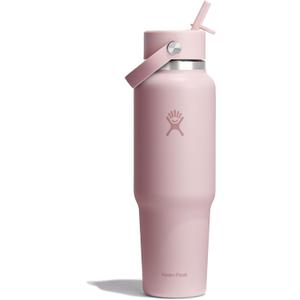 Hydro Flask Travel Water Bottle - Insulated Stainless Steel - Wide Straw Lid, Non Spill, Leakproof in 40 Oz Trillium Pink
