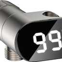 JDO LED Display Shower Thermometer Mount Bracket for Shower Arm and Hose, IPX7 Waterproof, Suitable for Kitchen Bathroom