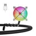 120mm 4.72in 5V USB Gooseneck Twist Mount Holder Fan Flexible Small Cooling RGB Fan for Camping Desk Metal Pole (Multicolored)