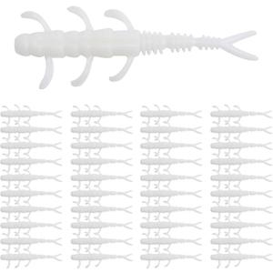 Goture Soft Lure, 40 Pcs, TPE Swimbaits for Bass Fishing, 6-Legs Big Fork Tail Lure Tiny, Versatile Swim Baits