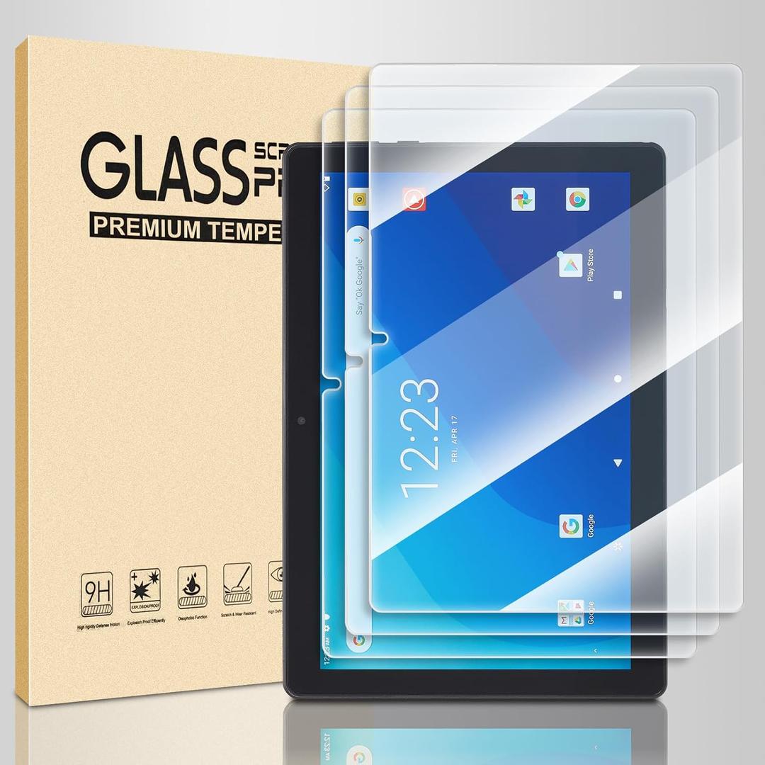 3 Pack Onn 10.1 inch tablet screen protector10.1" Tempered Glass Screen Protector for Onn 10.1 Tablet (2022, 3rd Gen)Anti-Scratch 9H Hardness Touch Sensitive 2.5D Rounded Edges Bubble Free Easy to Install