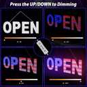 LED Open Signs for Business,Thirdpolite 30x10 inches Large Dimmable 3-Modes Open Sign LED & Open LED Sign,Bright Light Up US Flag Design Aluminum Base for Restaurant,Store,Bar,Shop & Cafe