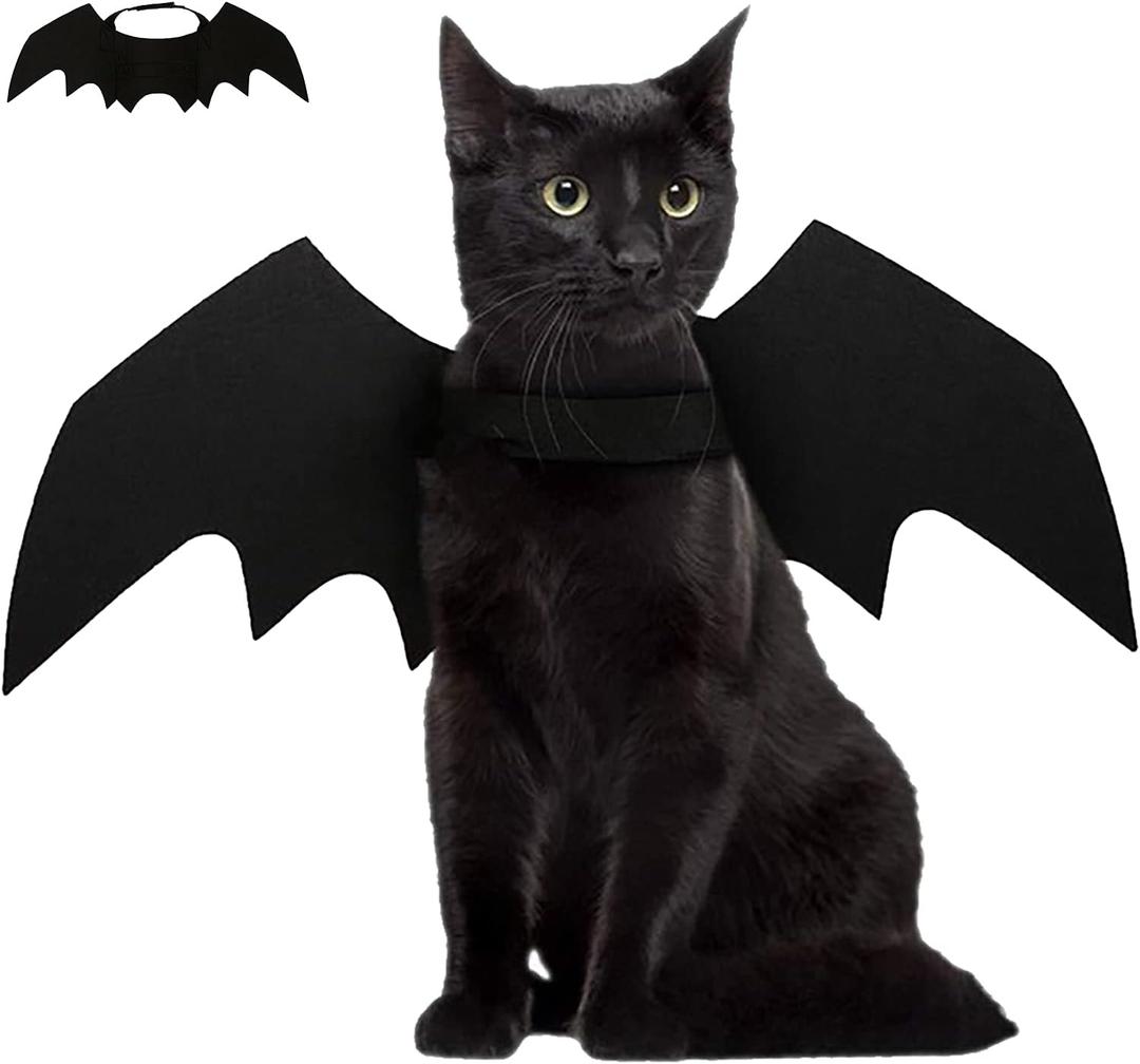 Halloween Pet Bat Wings Cat Dog Bat Costume Cute Black Cat Bat Wings Cosplay Puppy Cat Dress Up Accessories