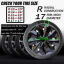 Hubcap Wheel Cover Replacement R17 Hub Caps Universal-Fit Steel Wheel Rim Cover ABS Material Exterior Accessories for Most Car Truck SUV -Set of 417-inchBlack
