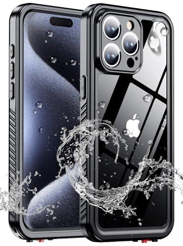 MOZOTER for iPhone 15 Pro Max Case Waterproof,[IPX8 Underwater Case][Full Body Shockproof & Military Dropproof] Clear Sound Quality Built-in Screen Protector for iPhone 15 Pro Max 6.7 inch-Black