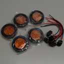 Partsam 5pcs 2" Amber Round Sealed Clearance Side Marker Light [DOT Approved] 4 LED Mount Grommet/Pigtails for Trailer Truck Camper RV