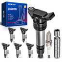 KAX Set of 6 Ignition Coils & Iridium Spark Plugs w/Magnetic Socket for Volvo XC60 XC70 XC90 2007-2016 3.2L 3.0T, S60 S80 2007-2016 3.2L 3.0T, V60 2015 2016 3.0T, V70 2008-2010, LR2 2008-2012, UF594