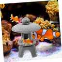 DOITOOL Simulated Stone Mini Pavilion Statue Miniature Garden Ornament Zen Garden Accessory Pagoda Statue Fish Tank Ornament Zen Decor Crafts Resin Sculpture Glass