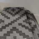 SAND MINE Waterproof Outdoor Rug 5x8 ft, Plastic Reversible Rug, Modern Area Rug, Large Floor Mat for Outdoors, RV, Patio, Backyard, Deck, Picnic, Beach, Camping, Black Grey Lattice