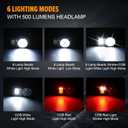 2 x Headlamp Rechargeable, 500 Lumen Super Bright Motion Sensor LED HeadLamp, Headlamp Flashlight with White Red Lights, 6 Modes Lightweight Waterproof Head Lamp for Outdoor Running, Camping Hiking (Y013-2Pack)