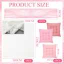 Extra Large Outdoor Picnic Blanket with Table Runner and Floor Pillow Cushion for Picnic Wedding Birthday Baby Shower Backyard (91 x 71'',Pink,6-Person)