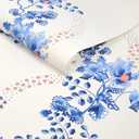 Graham & Brown Cath Kidston Road Floral Blue & White Wallpaper