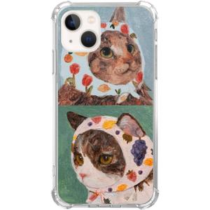 Cool Cat Case for iPhone 13, Cute Cat Painting Case for iPhone 13, Cool TPU Bumper Case Cover