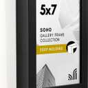 Americanflat 5x7 Picture Frame with Shatter-Resistant Glass - Soho Collection - Gallery Style Deep Molding Picture Frames for Tabletop and Wall Display - Black