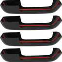 GoaMotors 4PCS Exterior Door Handle Cover w/o Smart Keyhole Compatible with Ford F-150 4DR 2015 2016 2017 2018 2019 2020 Door Handle Carbon Fiber Pattern Trim