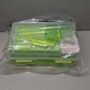 12in 3-Layer Plastic Craft Organizers and Storage, Portable Folding Tackle Box with Handle & Adjustable Dividers, Multipurpose Case for Sewing, Art Supplies, Medicine, Tools (Green)