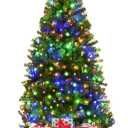 Goplus 4FT Pre-Lit Artificial Christmas Tree Auto-Spread/Close up Branches 11 Flash Modes with Multicolored 100 LED Lights & Metal Stand
