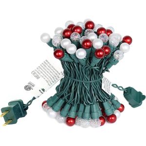 Christmas Lights Pearlized Glass Globe Lights Set - 70 G15 Red & Warm-White LED Bulbs - Indoor Outdoor - 19 Feet Pearl Berry Mini Globe Round Bulb Light String, Christmas Tree Holiday Lights,Red White