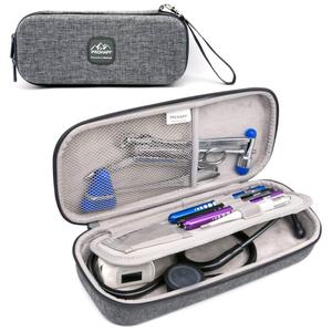 Hard Stethoscope Case, Large Stethoscope Carrying Case with ID Slot, Compatible with 3M Littmann/ADC/Omron/MDF Stethoscope Includes Mesh Pocket for Nurse Accessories (Volcanic Grey)