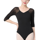 Dance Leotards for Women 3/4 Sleeve Gymnastics Bodysuit, Small