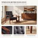 Retro Leather Accent Chairs Set of 2, Arm Lounge Chairs for Home