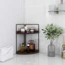 Dorhors 2-Tier Bathroom Counter Organizer,Vanity Counter Corner Shelf, Skincare, Wood Countertop Bathroom Storage and Organization for Kitchen (Walnut)