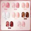 GAOY Jelly Gel Nail Polish Set, 8 Translucent Nude White Pink Brown Neutral Sheer Colors Kit for Salon and Nail Art DIY at Home, Dreamy Rose