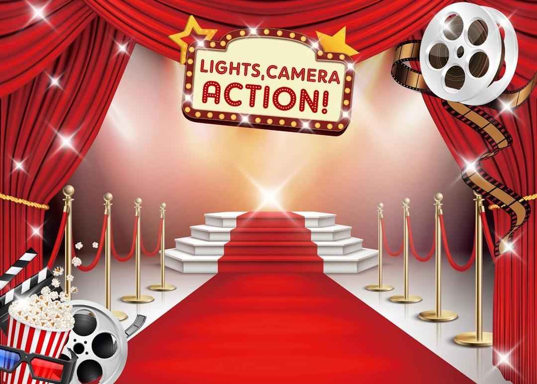 Movie Night Backdrop Movie Theme Backdrop Hollywood Awards Night Ceremony Background 7x5FT F188