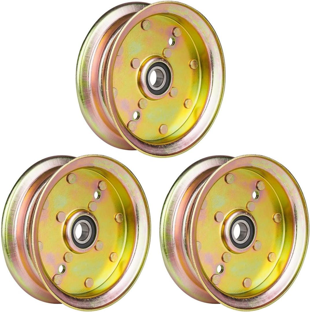(3) 539132728 Flat Idler Pulley Fit for Husqvarna EZ 4220 4822 5225 5424 6124 Z4218 Z4824 MZ5424S MZ6128 539131148 539112196