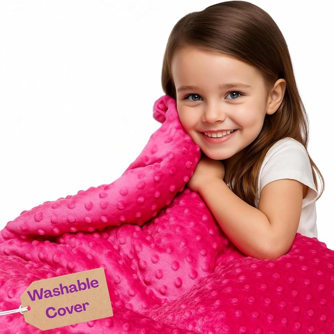 hazli Super-Soft Kids Weighted Blanket 7 Pounds - Weighted Blanket for Kids - Easy to Clean, Washable Minky Cover - 41x60 Inches 7lbs Child - Small Heavy Blanket for Girls and Boys