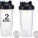 otylzto 2 Pack 28 oz Shaker Bottles for Protein Mixes, Protein Shaker Bottle with Stainless Steel Whisk Ball, Shaker Cup, Protein Bottle, Protein Shake Bottles