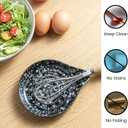 LAUCHUH Spoon Rest for Stove Top, 5 inch Cooking Spoon Holder for Kitchen Countertop Large Ladle Holder for Spatula, Spoons or Tong, Farmhouse Halloween Decor, Starry Black