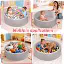 Foam Baby Ball Pit 35.4"x 11.8" for Toddlers, Soft Round Kiddie Playpen Ball Pool for Kids with Soft Memory Sponge for Babies Indoor Game(Balls not Included) Light Gray 35.4IN