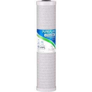 PUREPLUS 5 Micron 20" x 4.5" Whole House Coconut Shell Activated Carbon Water Filter Replacement Cartridge, Compatible with FC25B, EPM-20BB, CB-BB-20, 155783-43, 1 Pack