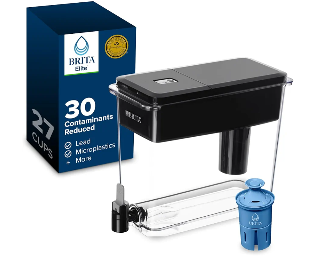 Brita Water Dispenser, UltraMax Elite Filter, Removes 99% of Lead, Includes 1 Filter, 27-Cup Capacity, Black