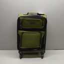 U.S. Traveler Rio Lightweight Softside Rolling Carry-on Suitcase, 4-Wheel Set, Green