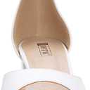IDIFU Women's Candie Low Block Heels Sandals Peep Toe Chunky Ankle Strap Wedding Dress Shoes (White), 