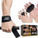 2-in-1 Wrist Straps for Weightlifting with Anti-Slip Hand Grips, Gym Lifting Straps with 60 cm Cotton Support, Padded Durable Design, Wrist Lifting Straps Gloves Alternative