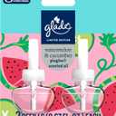 Glade PlugIns Refills Air Freshener, Watermelon & Cucumber, Scented and Essential Oils for Home and Bathroom, 1.34 Fl Oz, 2 Count