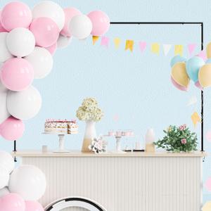 Putros Over The Table Rod Stand with Clamps Black 13"-42'' Tall 29"-98" Length Set of 2 Adjustable Metal Table Hanging Rod Stand for Party Wedding Anniversary Christmas Decoration