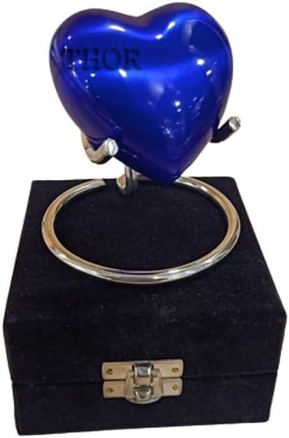 Beautiful Blue Heart Cremation Shape Urn for Ashes/Heart Keepsake Urn with Stand & Box/Small for Human Ashes/Honor Your Loved One Perfect Mini Urn for Adults