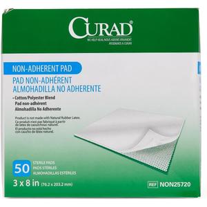 CURAD Sterile Non-Adherent Pad, 3x8 (Pack of 50) (3" x 8")