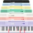 The ONE Smart Keyboard COLOR 61 Lighted Keys Piano Keyboard, Electric Piano for Beginners with 256 Tones, 64 Polyphony, Built-in LED Lights & Apps, Supports USB MIDI/Headphones (White), 11.73 x 35.12 x 3.37 inches