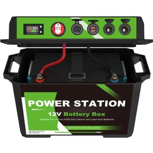 Battery Box Power Center with USB and Anderson Plug, Group 24-31 12V Waterproof Smart Battery Box for Marine, Boat, Trolling Motor, Outdoor Camping, RV (BM001)