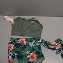 Dokotoo Two Piece Swimsuit for Women Tropical Print Fashion Crewneck Racerback Sexy High Waisted Swimsuits, Green Small