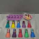 Disney Princess 15 Piece Water-Based Nail Polish with 3 Toe Spacers, Quick Dry, Peel Off, Gift Kit Set for Kids Girls, Ages 3 by Townley Girl