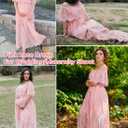 HOYISHION Women's Off The Shoulder Floral Lace Maxi Dress White Bridesmaid Wedding Party Maternity Photoshoot Long Dresses (Pink, M)
